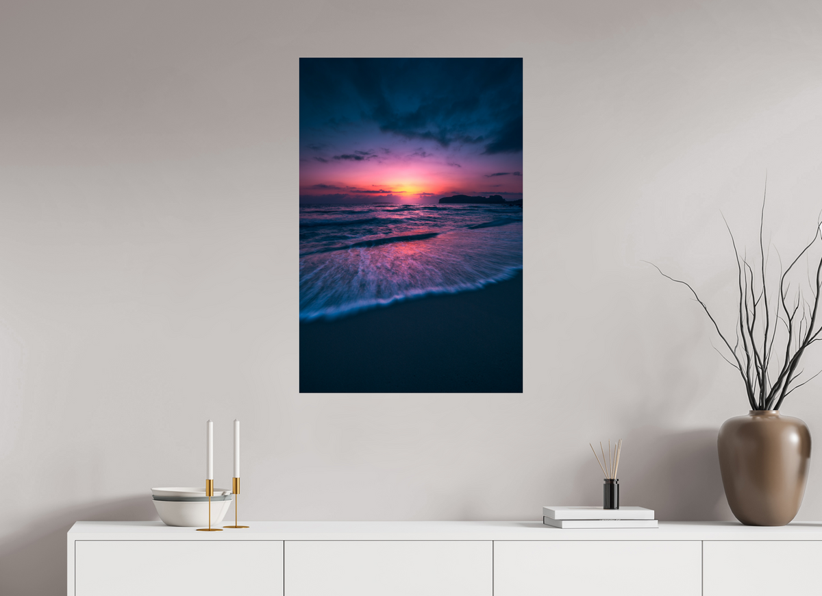 60 x 90 cm, Photo Print Under Acrylic Glass Falassarna Evening, Crete Beach