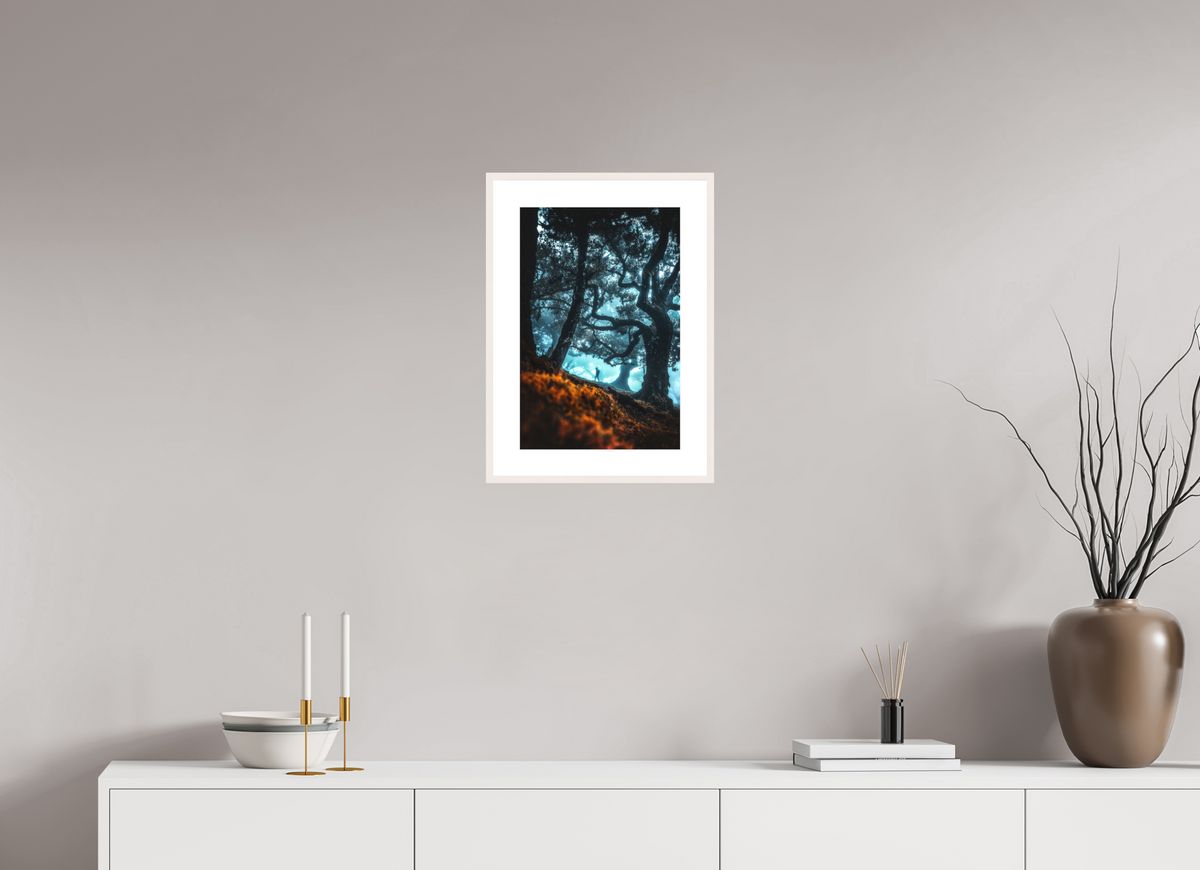30 x 45 cm, Rahmen-Weiß Enchanted Forest, Fanal, Madeira