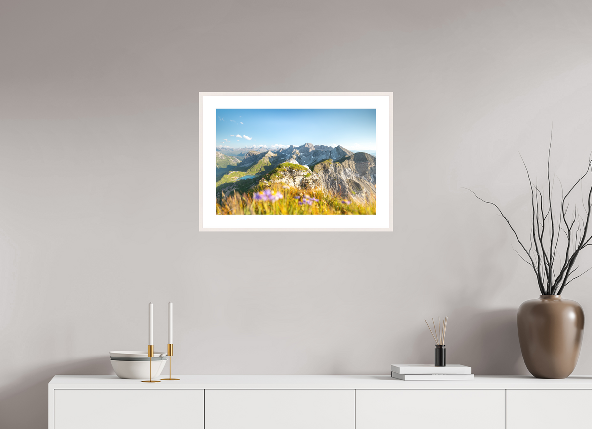 60 x 40 cm, Rahmen-Weiß Omeshorn Summer Hike, Austria Arlberg