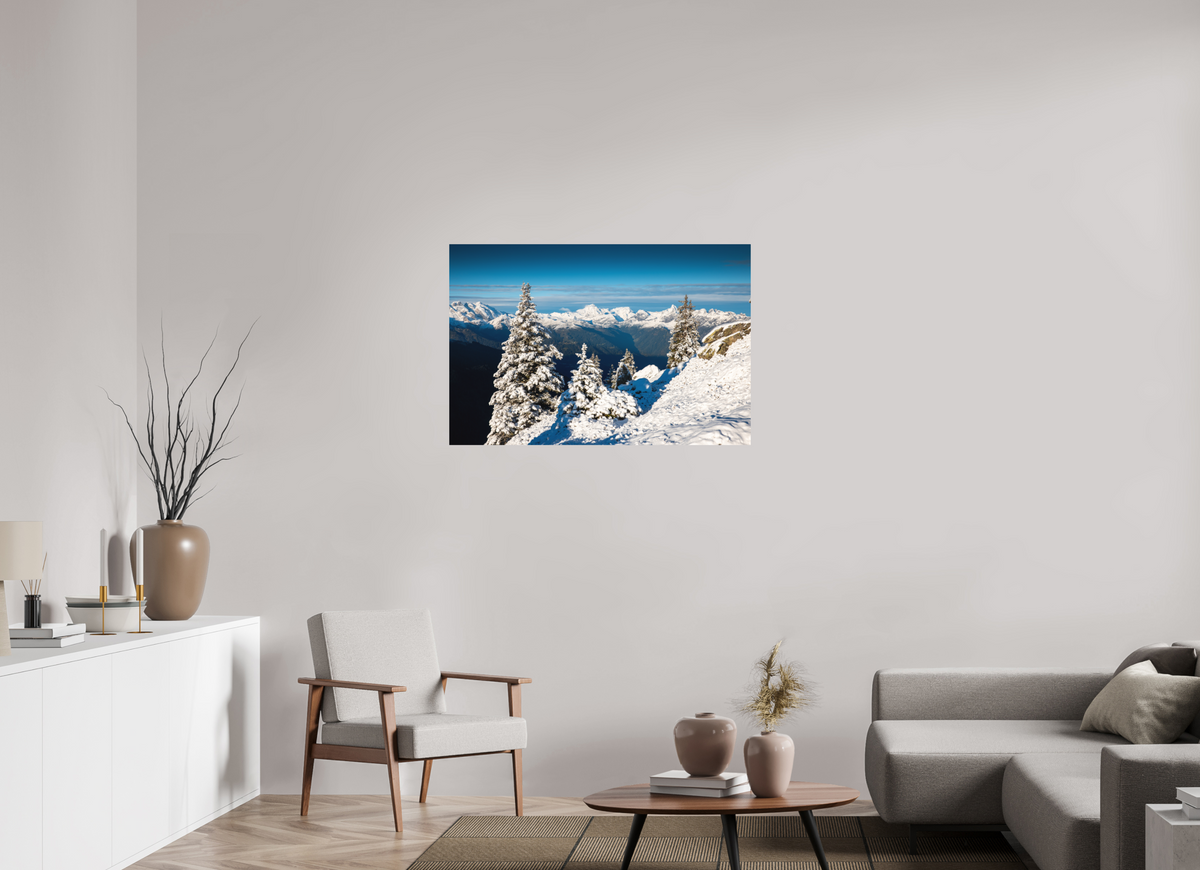 105 x 70 cm, Papierprint ohne Rahmen Muttjoechle Snowy Alps Sunrise, Vorarlberg