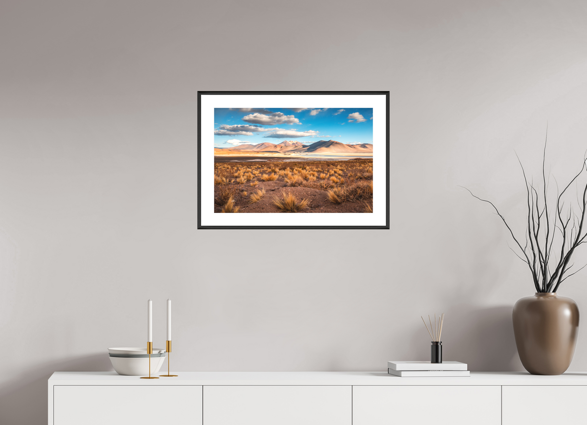 60 x 40 cm, Rahmen-Schwarz Golden Light in the Atacama Desert