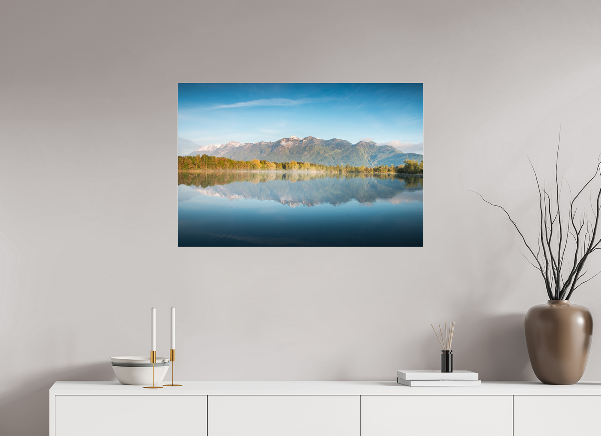 90 x 60 cm, Photo Print Under Acrylic Glass Baggerlöcher Reflection, Feldkirch