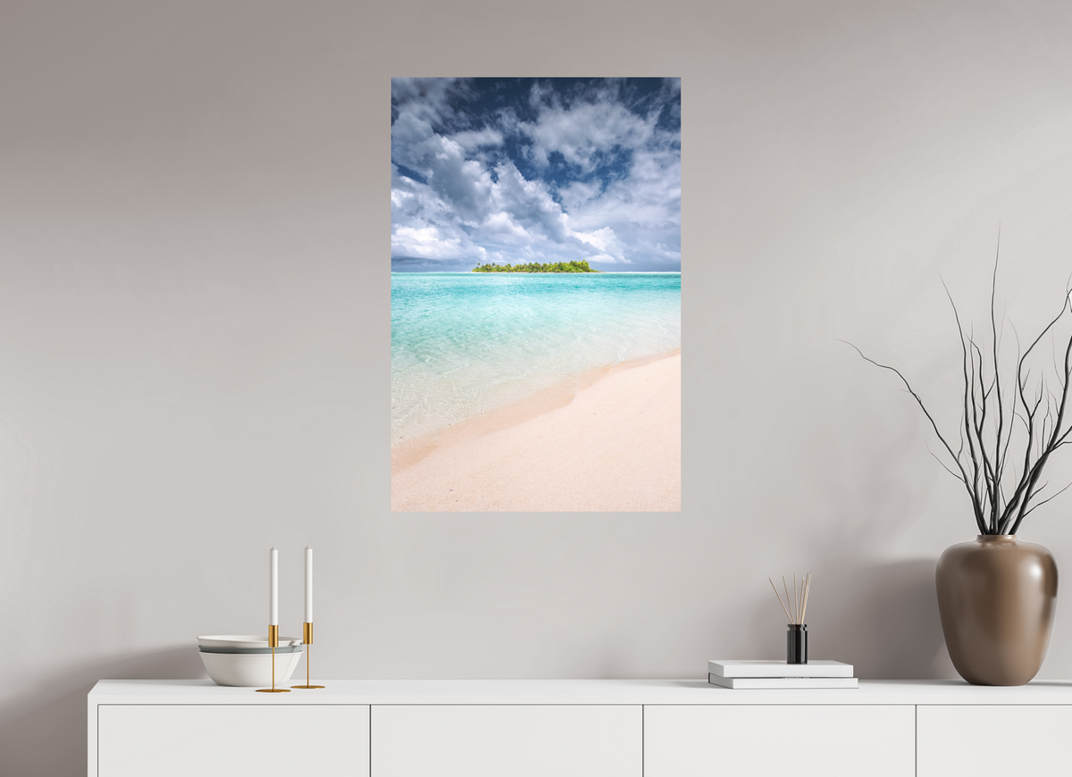 60 x 90 cm, Papierprint ohne Rahmen Tropical Coastline, Aitutaki