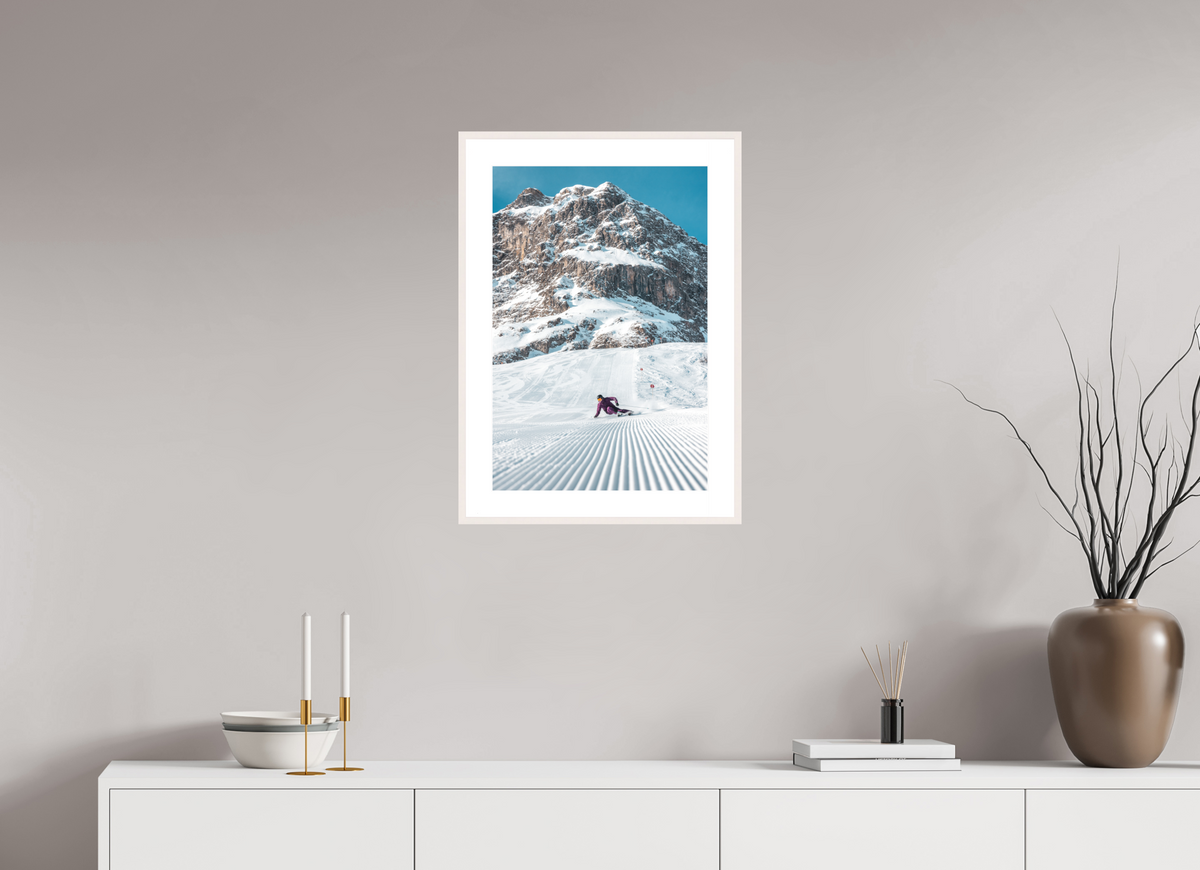 40 x 60 cm, Rahmen-Weiß Carving in Zürs, Arlberg