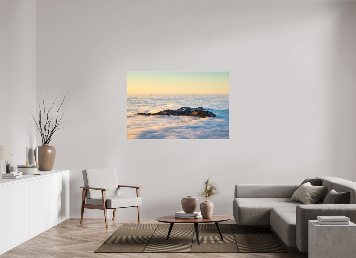 150 x 100 cm, Photo Print Under Acrylic Glass Island in the Sea of Fog, Hohe Matona
