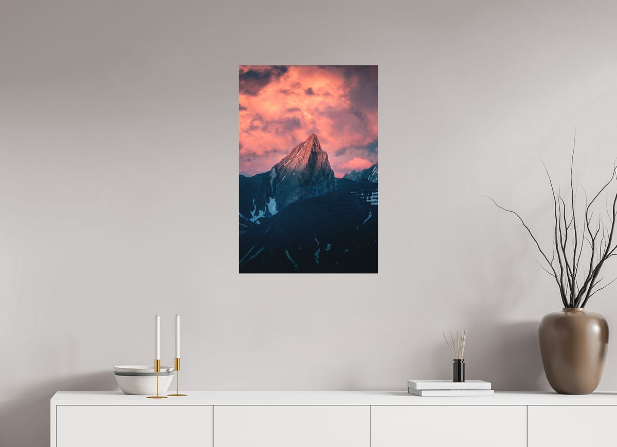 50 x 75 cm, Papierprint ohne Rahmen Roggspitze Sunset, Vorarlberg Austria