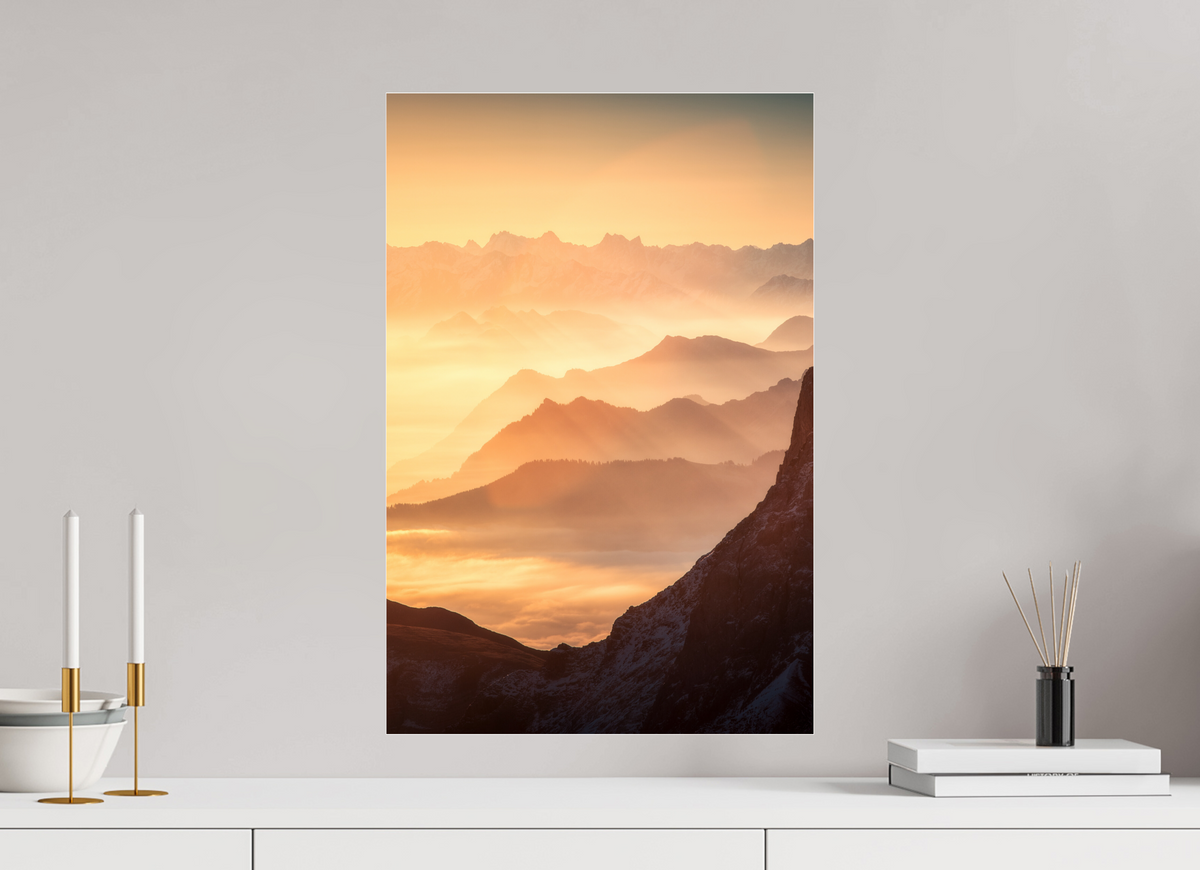 40 x 60 cm, Photo Print Under Acrylic Glass Säntis Ridge Silhouette, Switzerland