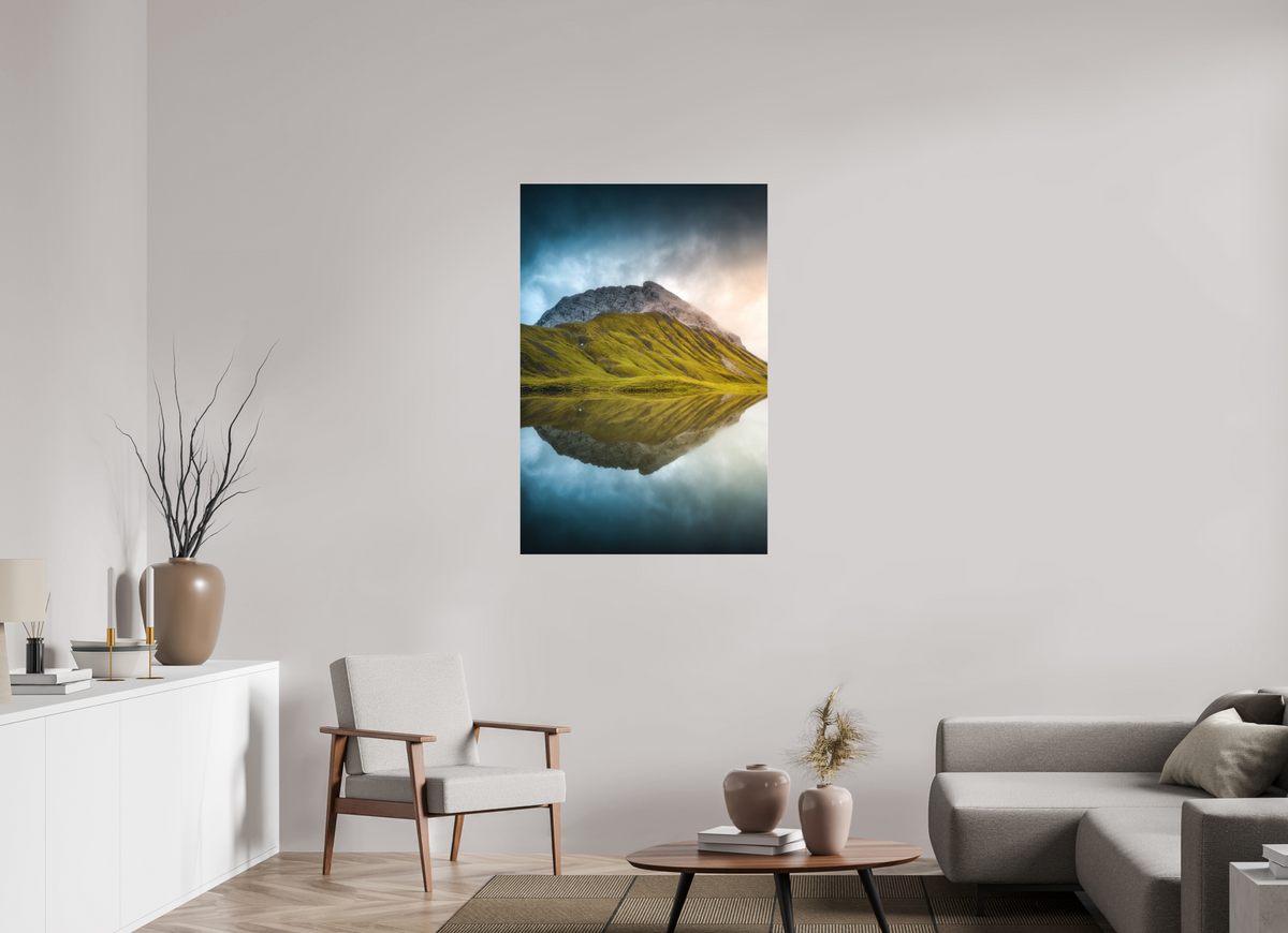 80 x 120 cm, Photo Print Under Acrylic Glass Morning Light at the Monzabonsee, Zürs