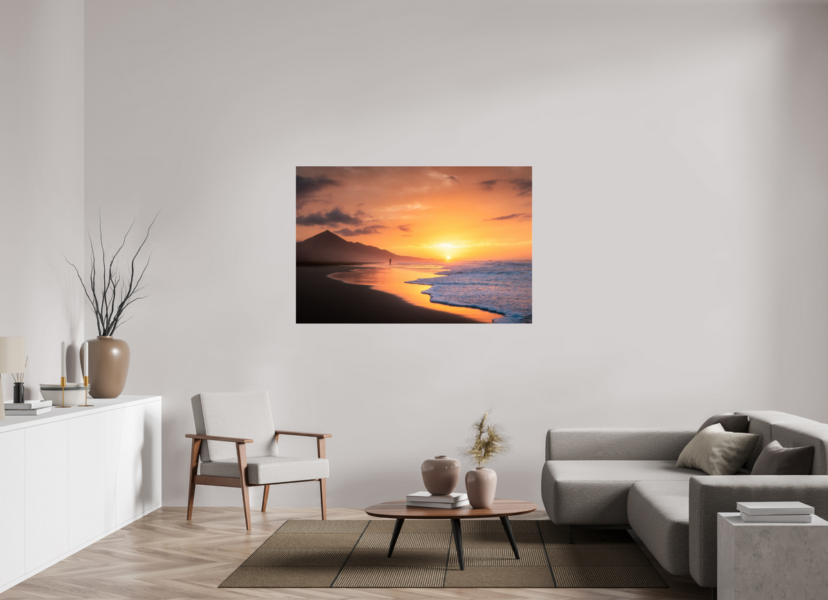 150 x 100 cm, Photo Print Under Acrylic Glass Sunset Angler at Cofete, Fuerteventura