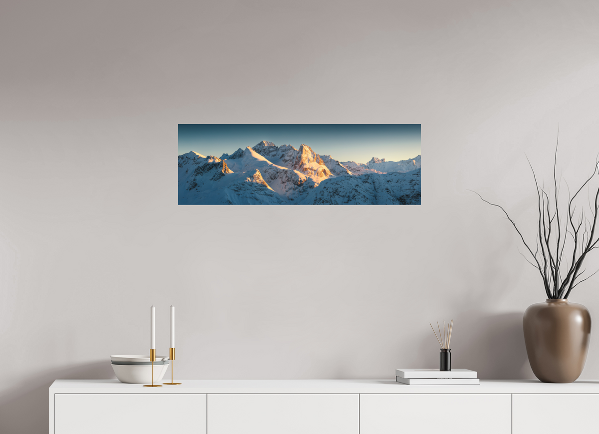 90 x 30 cm, Papierprint ohne Rahmen Roggalspitze Sunset, Arlberg Austria