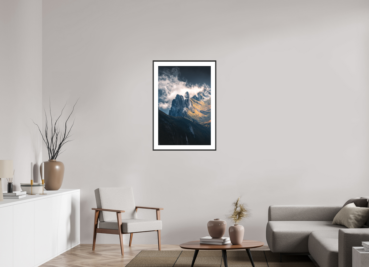 60 x 90 cm, Rahmen-Schwarz Dramatic Spire, Hoher Kasten