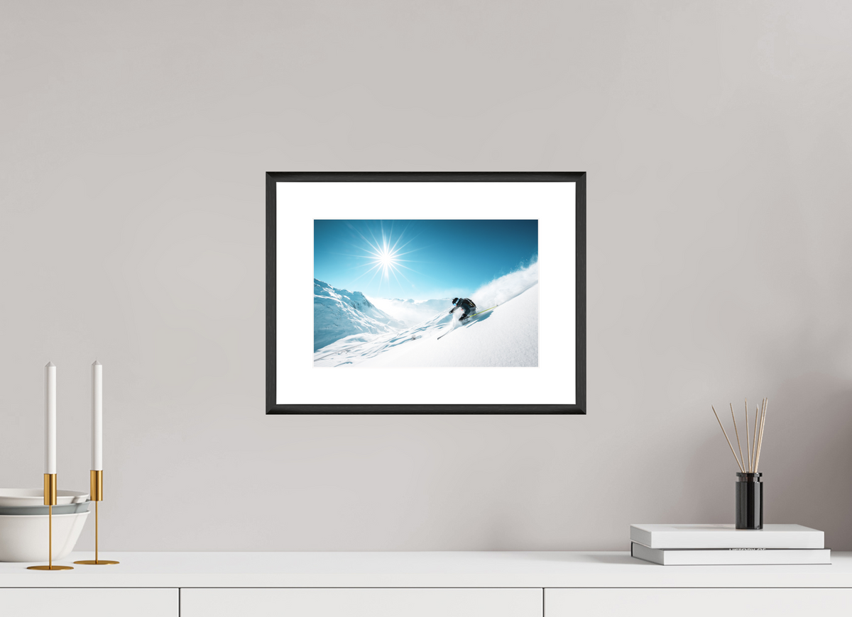 30 x 20 cm, Rahmen-Schwarz Freeride Action, Zürs