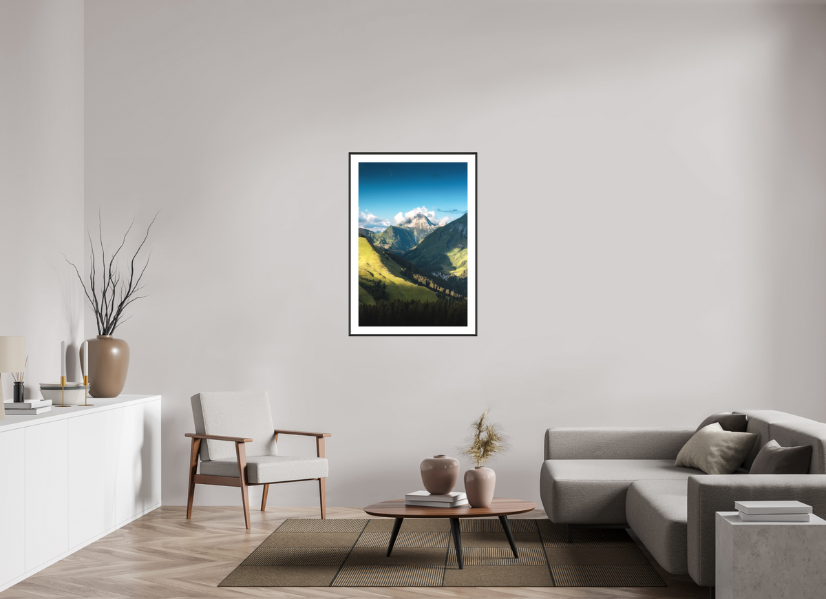70 x 105 cm, Rahmen-Schwarz Biberkopf Valley, Warth