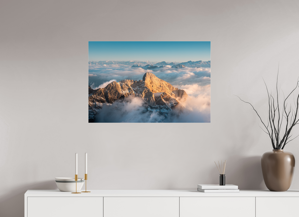 90 x 60 cm, Photo Print Under Acrylic Glass Säntis Sunset, Switzerland Alps
