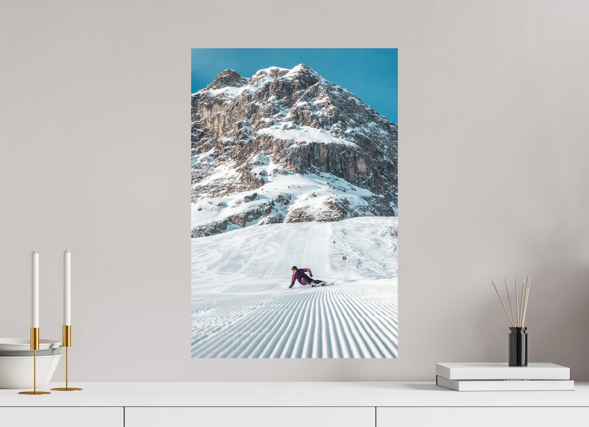 40 x 60 cm, Papierprint ohne Rahmen Carving in Zürs, Arlberg