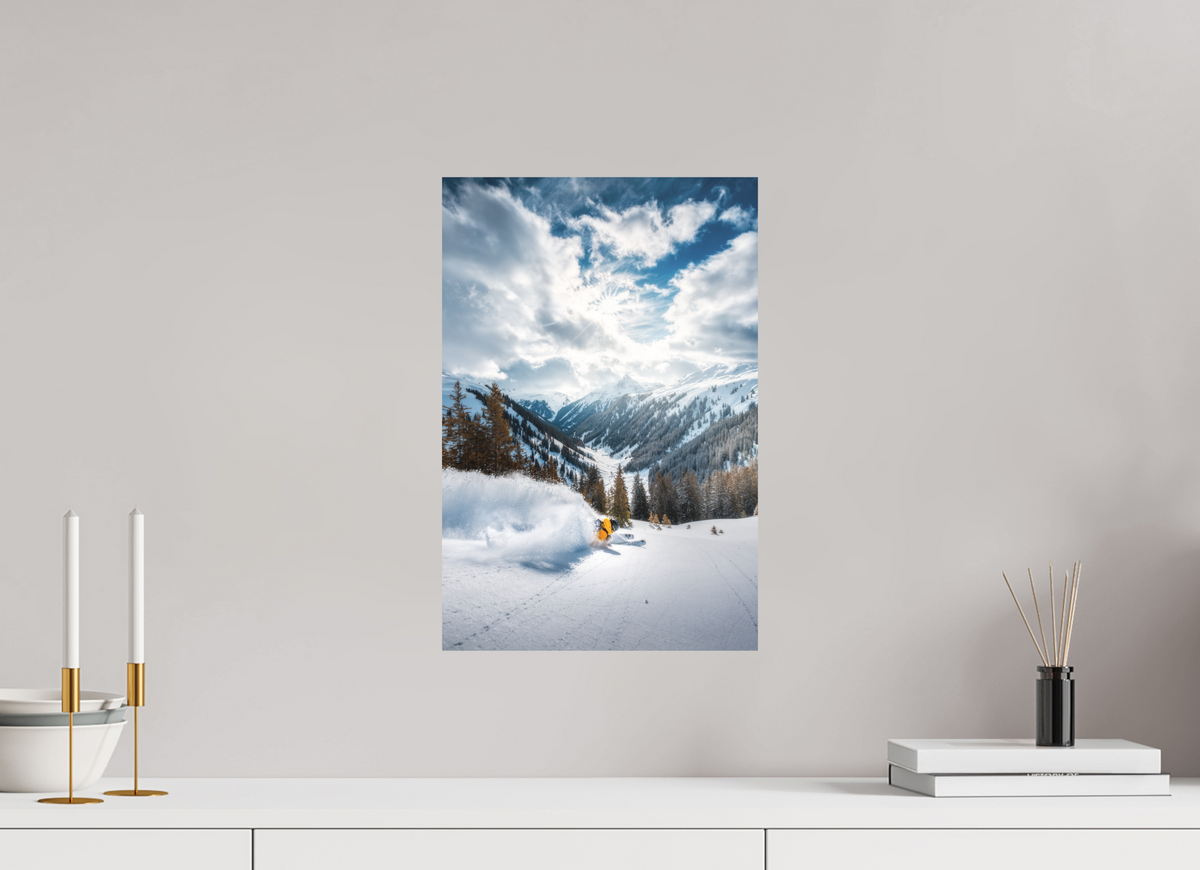 30 x 45 cm, Papierprint ohne Rahmen Freeride in Deep Powder, Arlberg