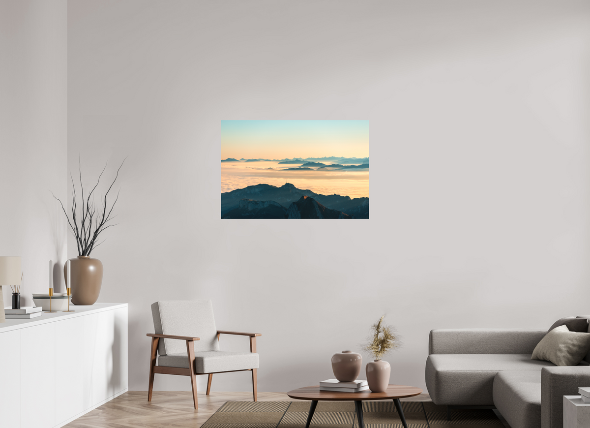 105 x 70 cm, Papierprint ohne Rahmen Säntis Morning Layers, Switzerland