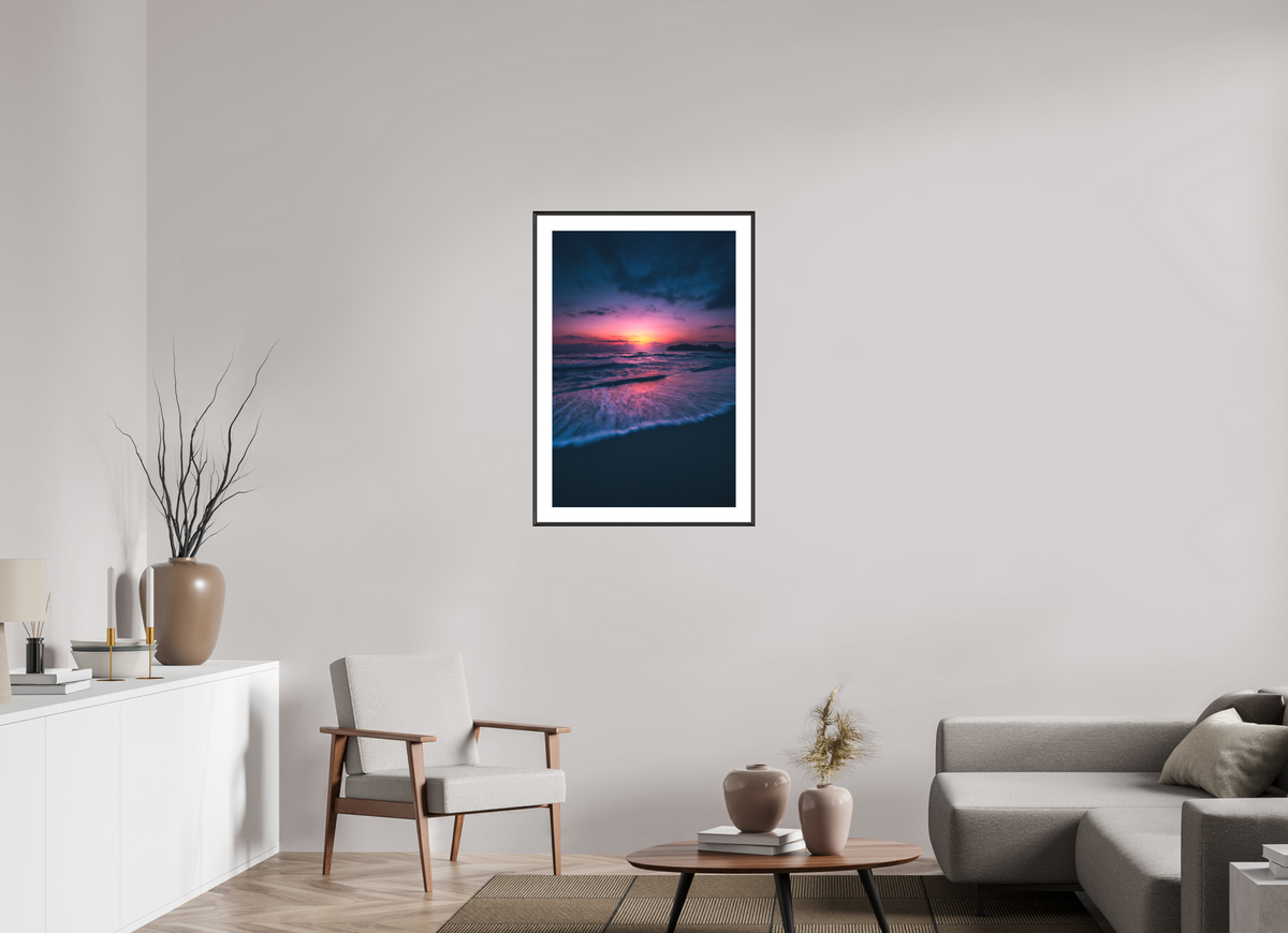 60 x 90 cm, Rahmen-Schwarz Falassarna Evening, Crete Beach