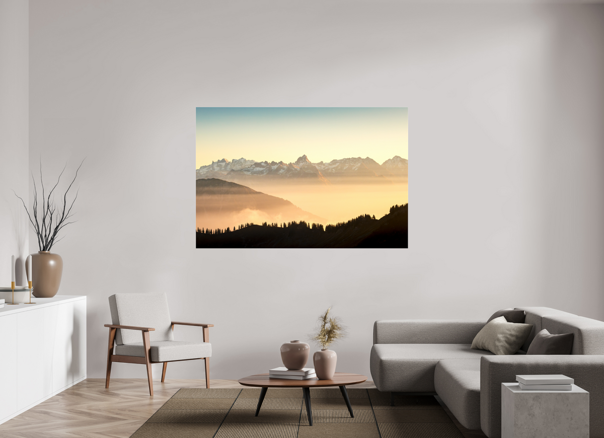 180 x 120 cm, Photo Print Under Acrylic Glass Zimba Above the Sea of Fog, Vorarlberg