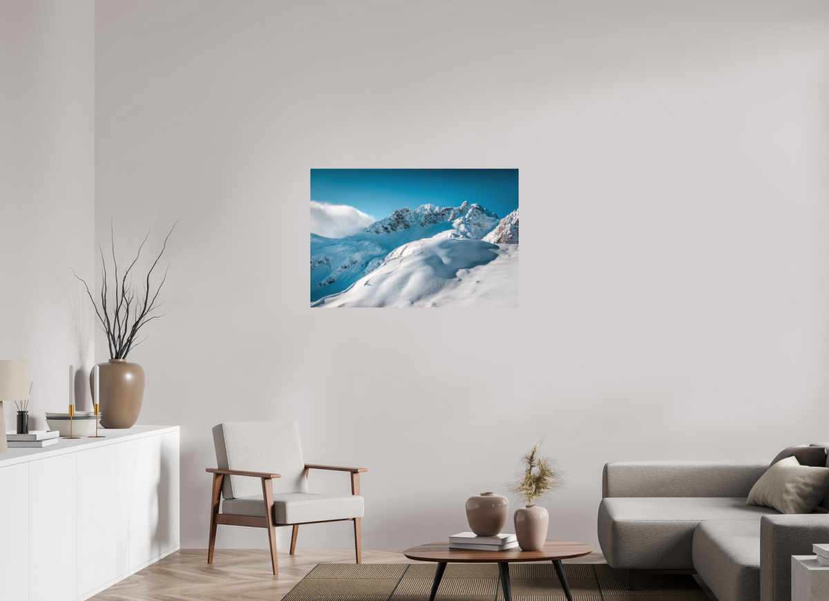 105 x 70 cm, Papierprint ohne Rahmen Freeride Curves, Lech Zürs