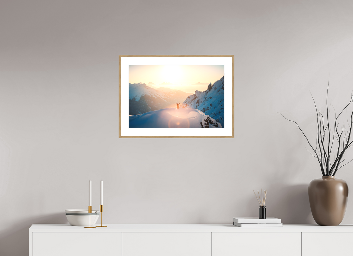 60 x 40 cm, Rahmen-Holzoptik Sunset Summit, Zürs