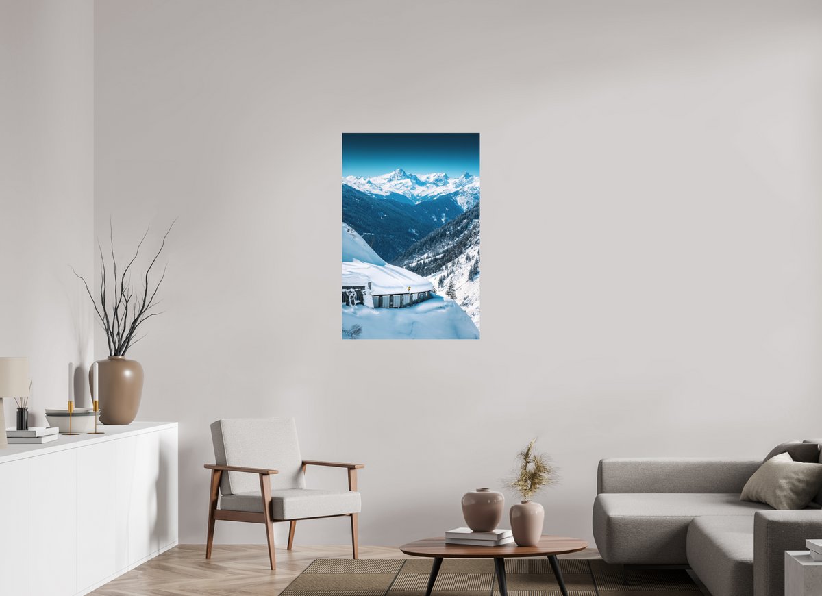 70 x 105 cm, Papierprint ohne Rahmen Ski Jump at the Flexenpass, Arlberg