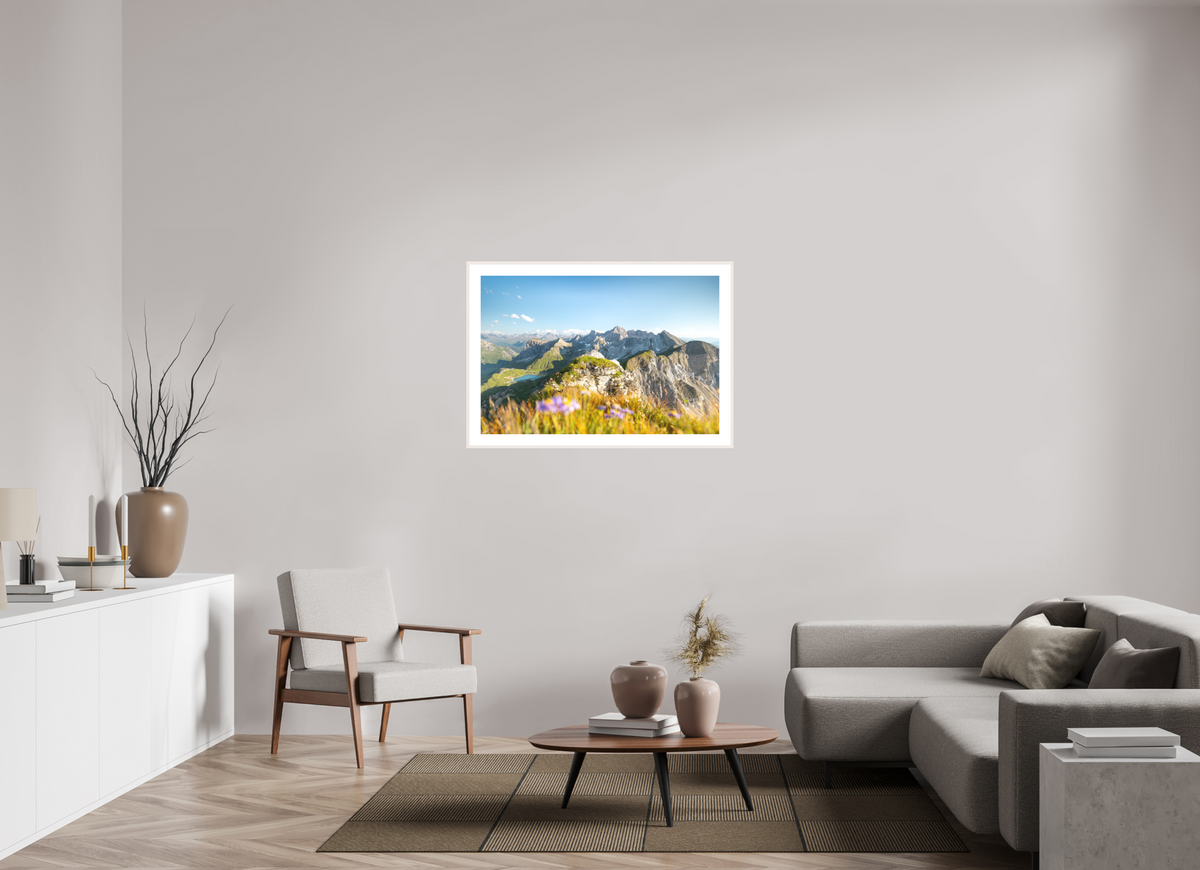105 x 70 cm, Rahmen-Weiß Omeshorn Summer Hike, Austria Arlberg