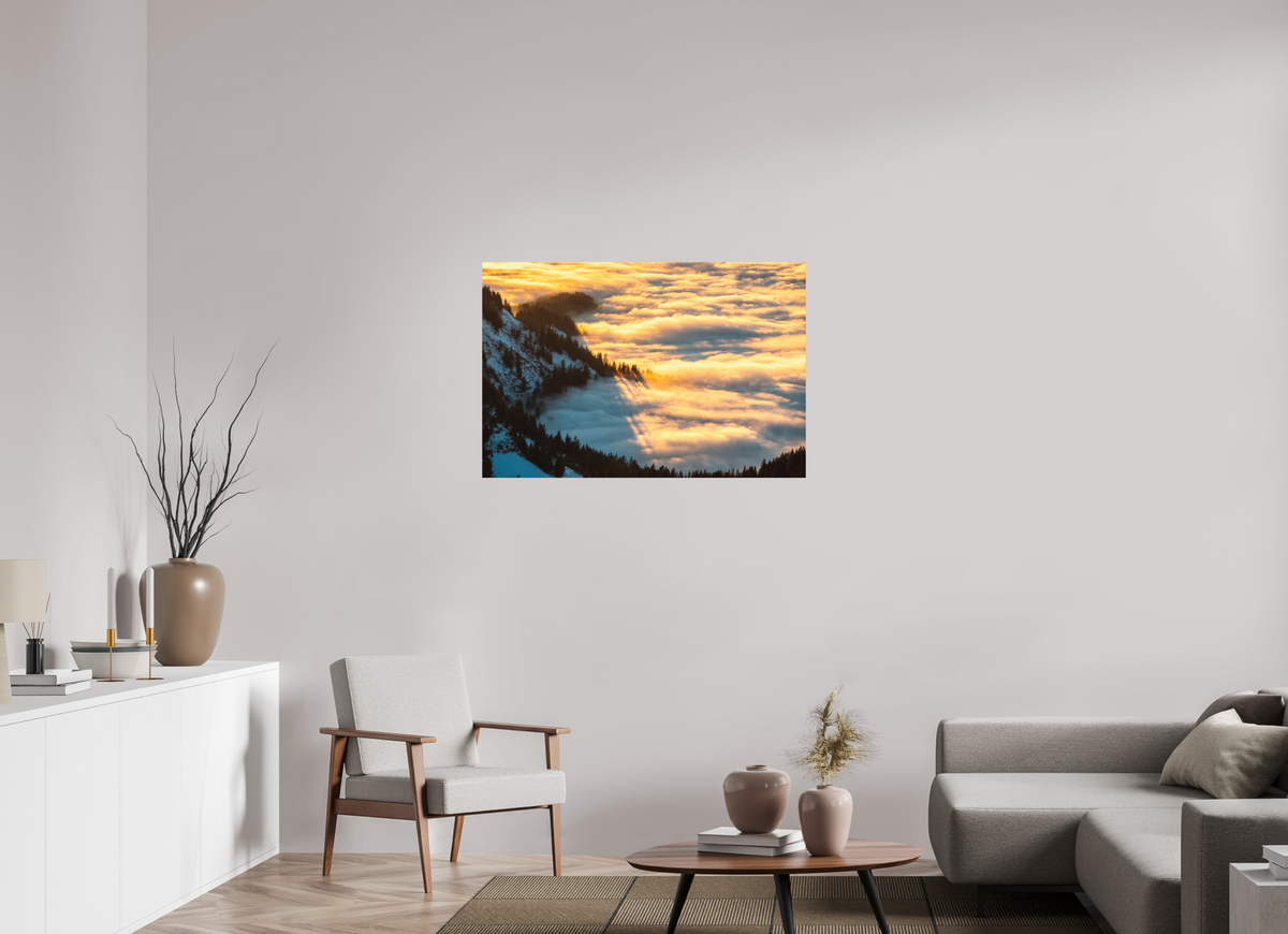 105 x 70 cm, Papierprint ohne Rahmen Sea of Fog at the Hohe Matona, Vorarlberg