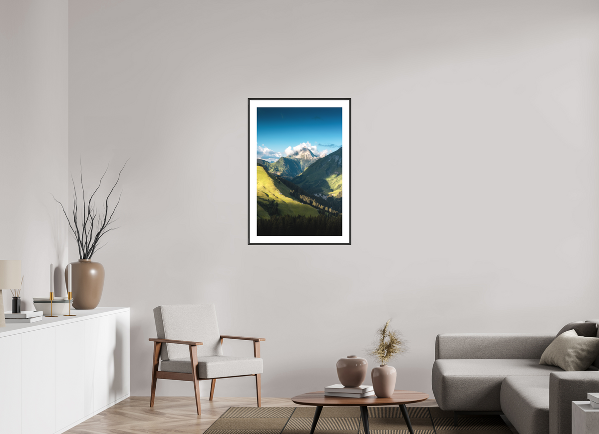60 x 90 cm, Rahmen-Schwarz Biberkopf Valley, Warth