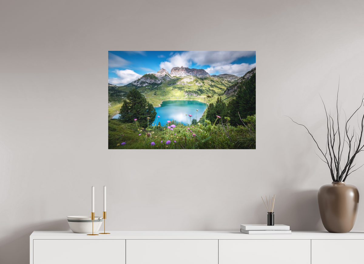 90 x 60 cm, Papierprint ohne Rahmen Formarinsee and Rote Wand, Vorarlberg
