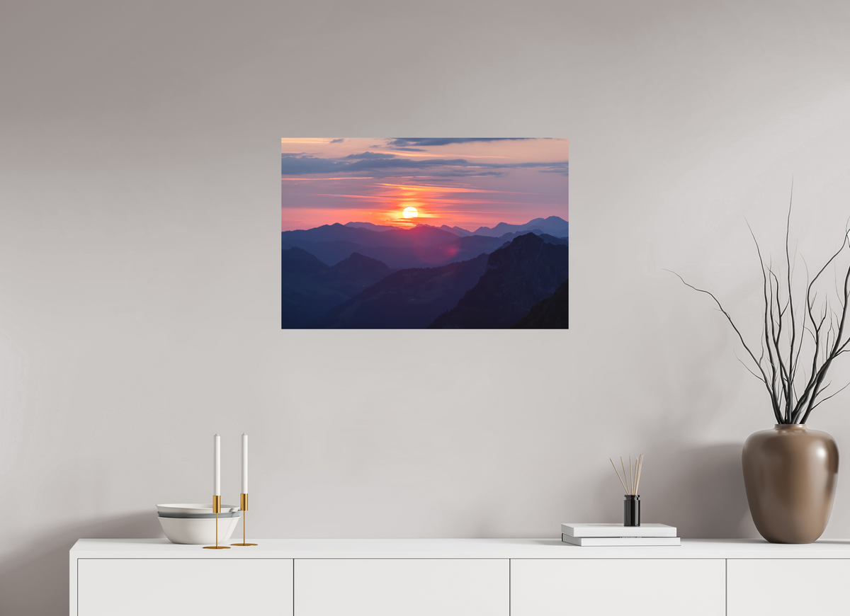 75 x 50 cm, Papierprint ohne Rahmen Hohe Matona Sunrise Layers, Alps