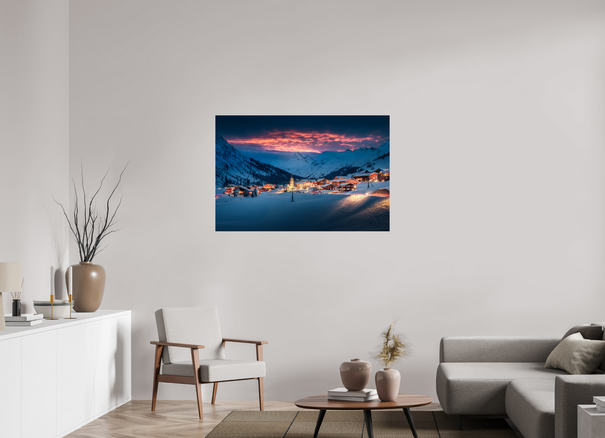 120 x 80 cm, Photo Print Under Acrylic Glass Zug Village, Arlberg
