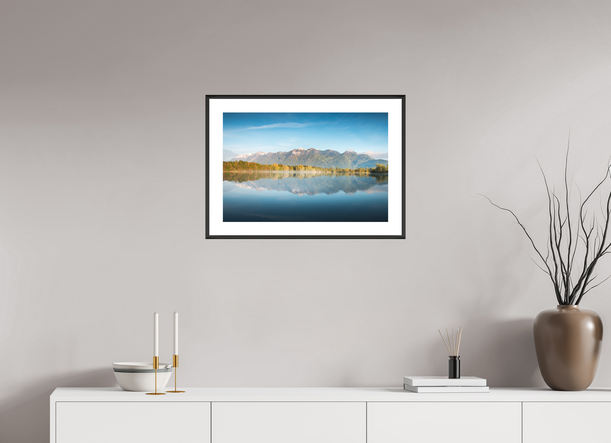 60 x 40 cm, Rahmen-Schwarz Baggerlöcher Reflection, Feldkirch