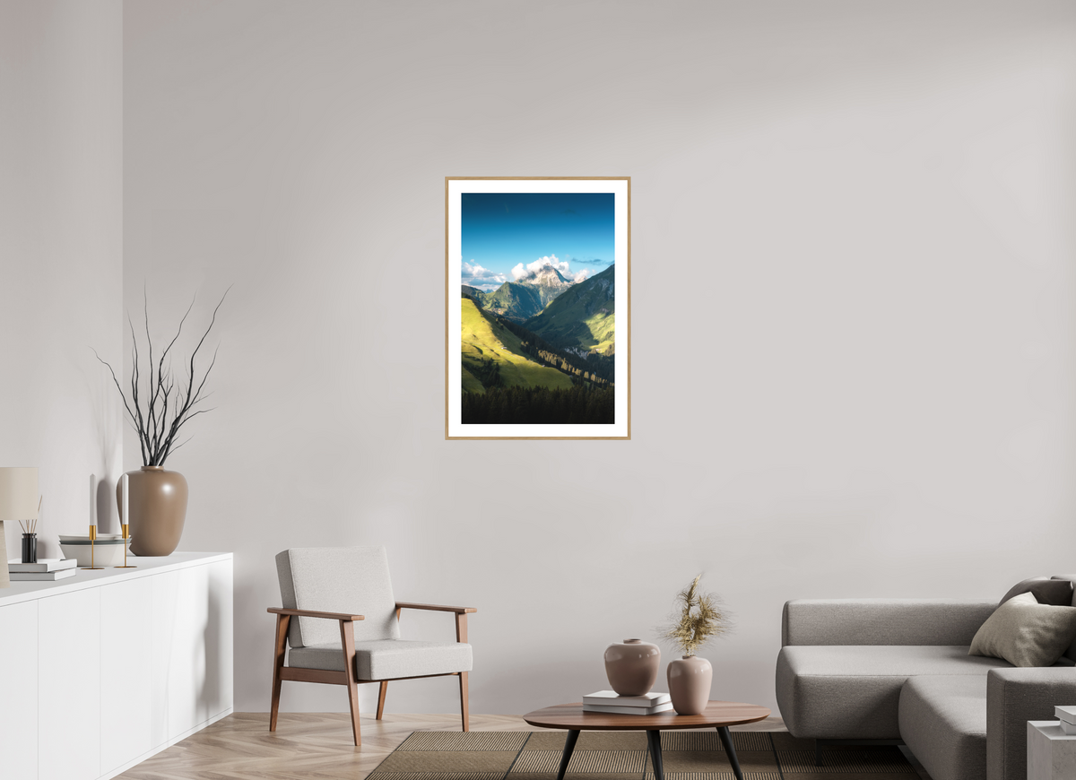 60 x 90 cm, Rahmen-Holzoptik Biberkopf Valley, Warth