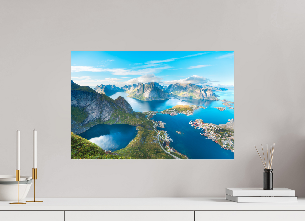 60 x 40 cm, Photo Print Under Acrylic Glass Reinebringen View, Lofoten Norway