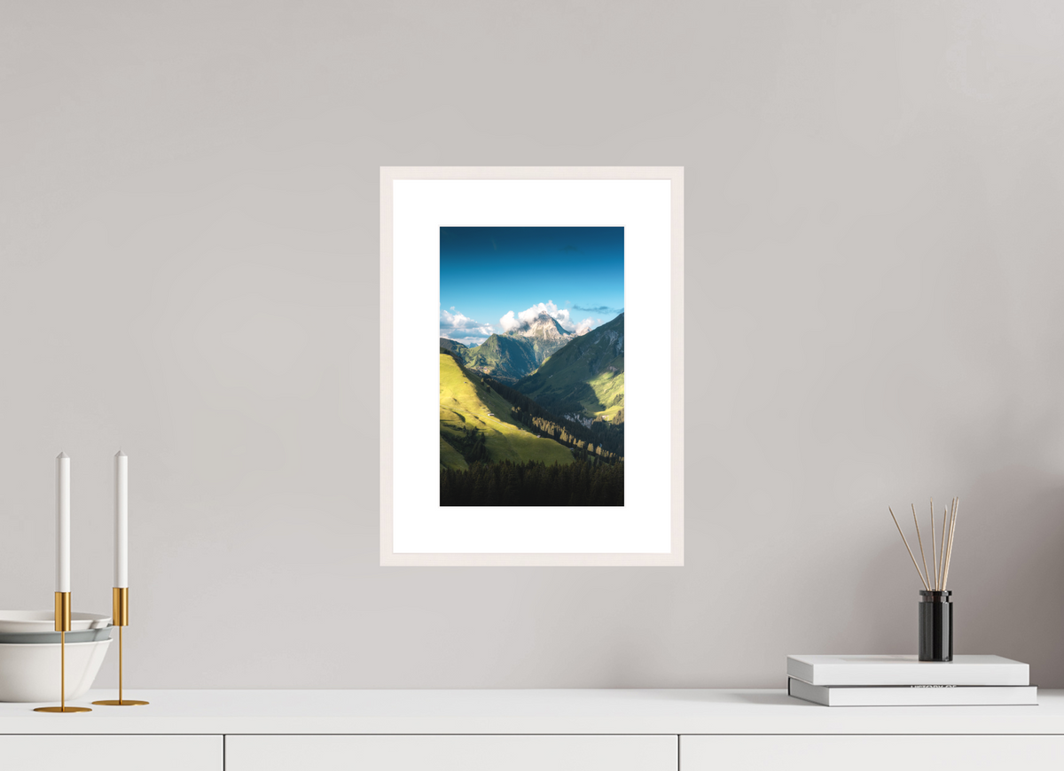 20 x 30 cm, Rahmen-Weiß Biberkopf Valley, Warth