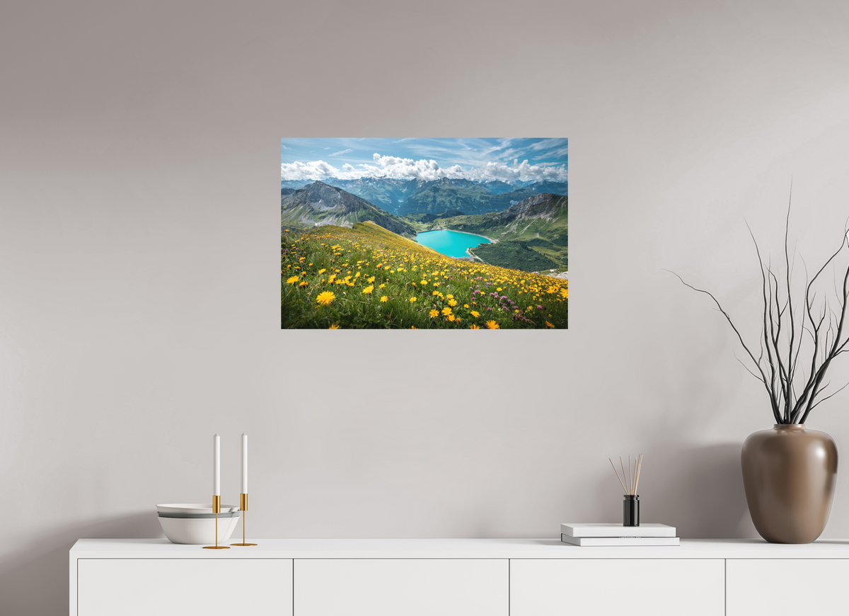 75 x 50 cm, Papierprint ohne Rahmen Spullersee Summer Meadow, Lech