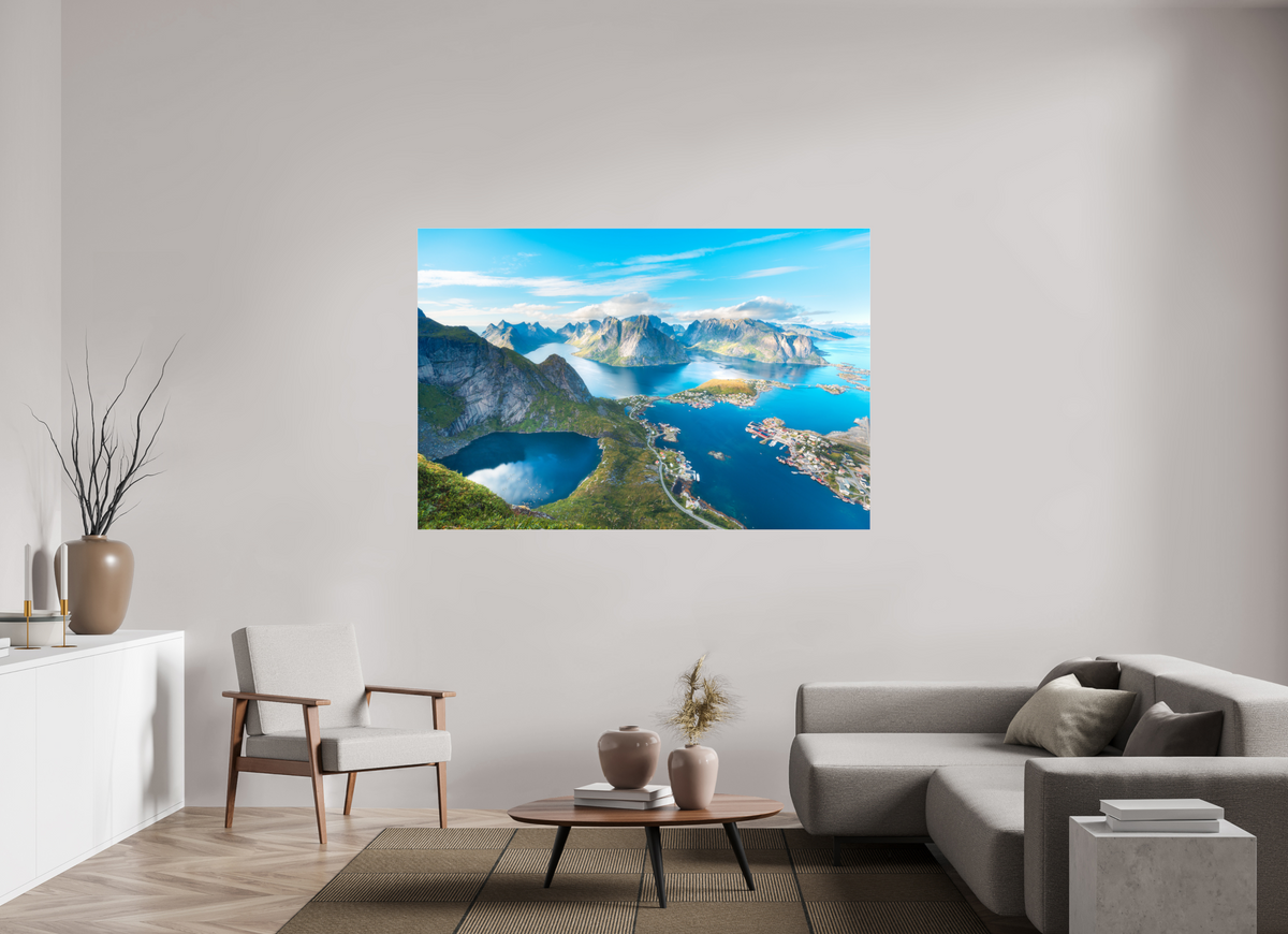 180 x 120 cm, Photo Print Under Acrylic Glass Reinebringen View, Lofoten Norway