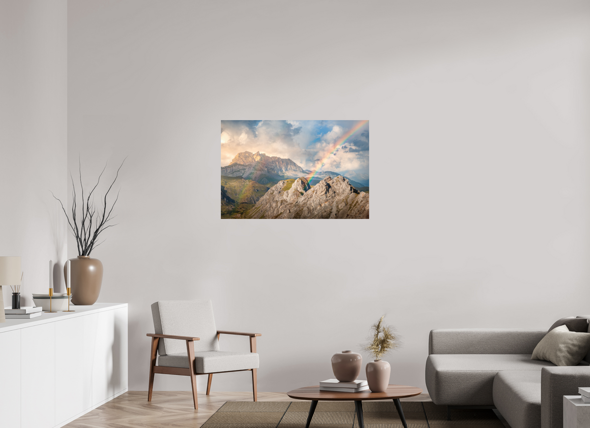 105 x 70 cm, Papierprint ohne Rahmen Rainbow over Rote Wand, Arlberg Alps