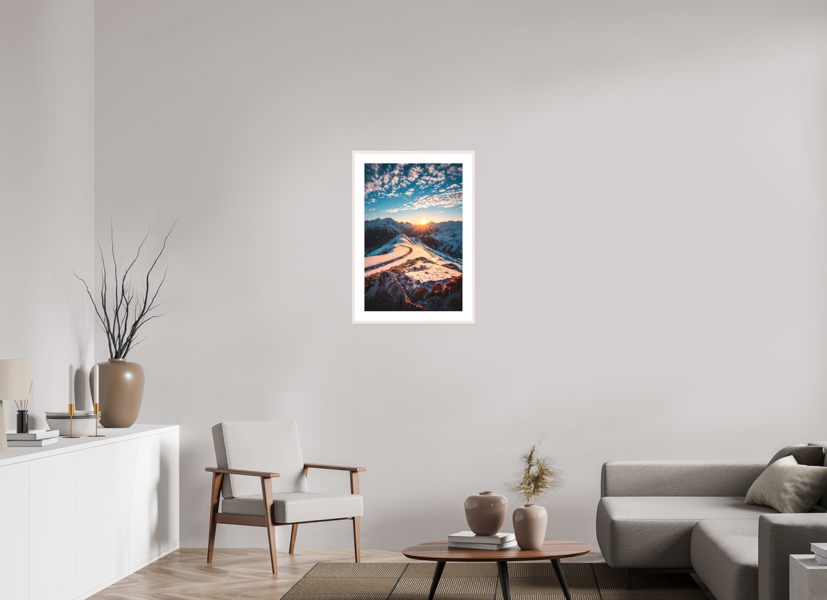 50 x 75 cm, Rahmen-Weiß Kriegerhorn at Sunset, Lech