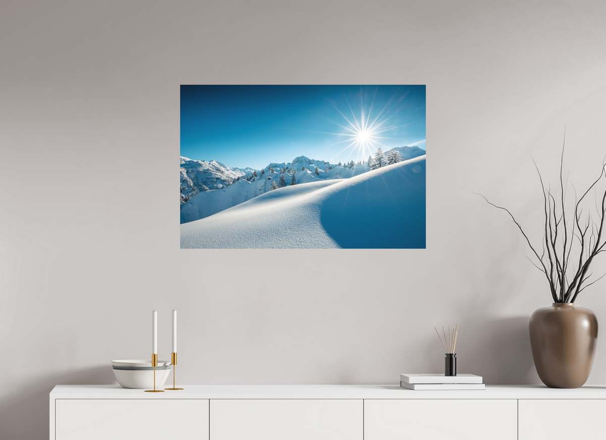 90 x 60 cm, Papierprint ohne Rahmen Morning Light Above Lech