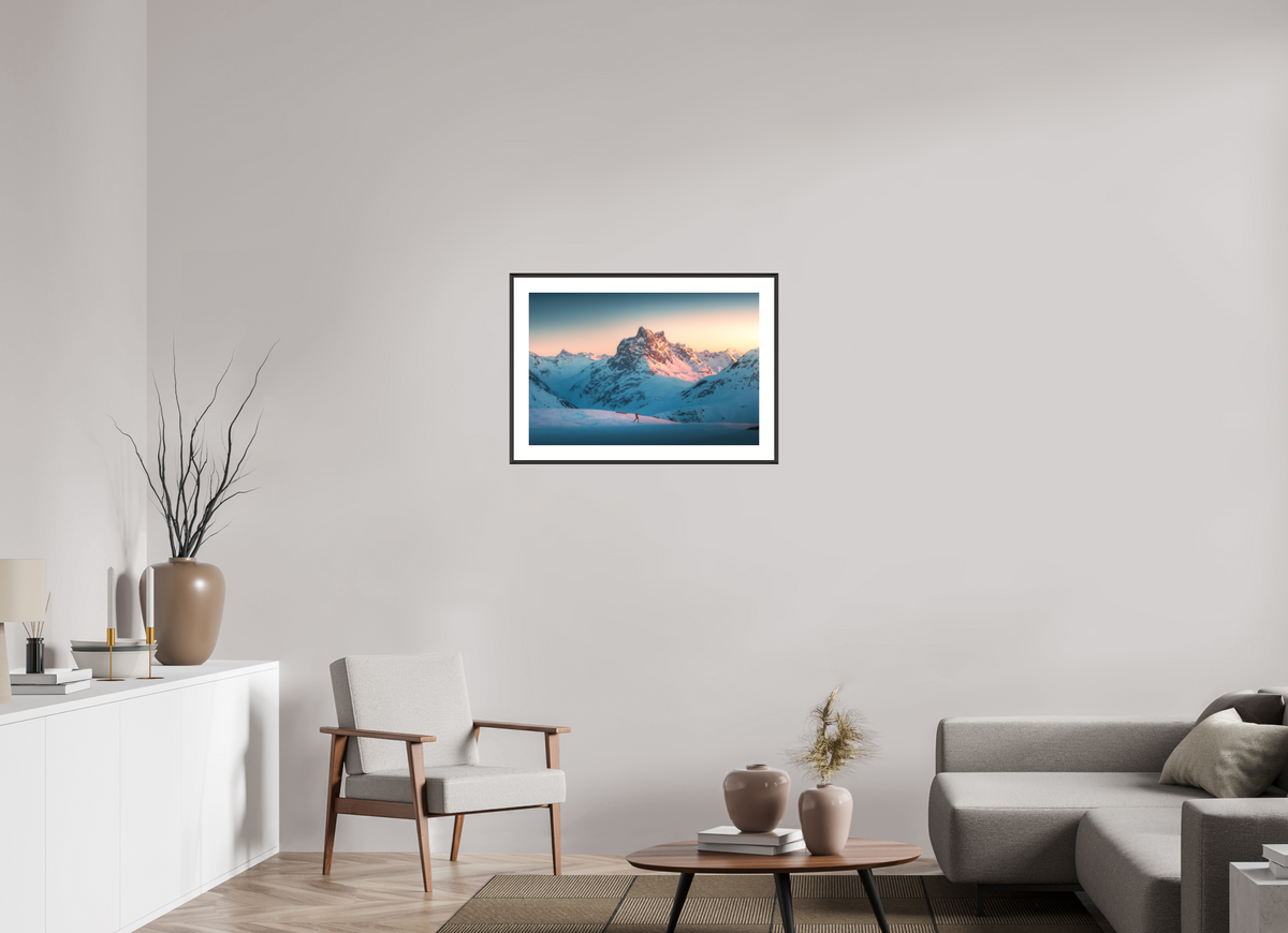 75 x 50 cm, Rahmen-Schwarz Pateriol Alpenglow, Austria Alps