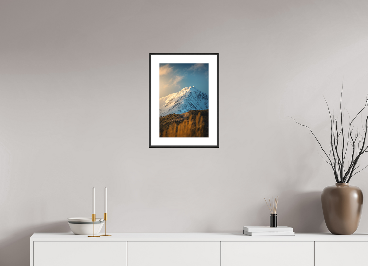 30 x 45 cm, Rahmen-Schwarz Sunlit Peaks, Ushuaia