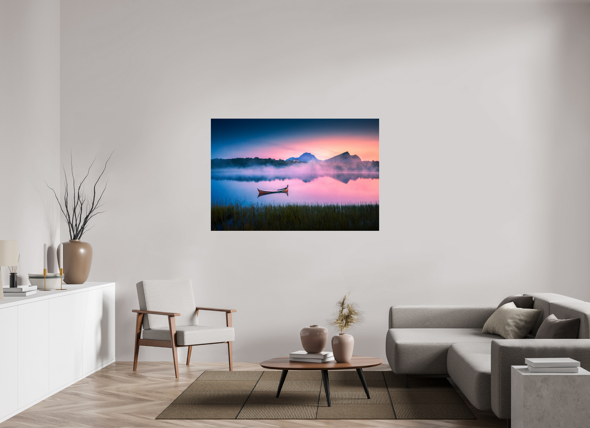 150 x 100 cm, Photo Print Under Acrylic Glass Evening Mood, Lofoten