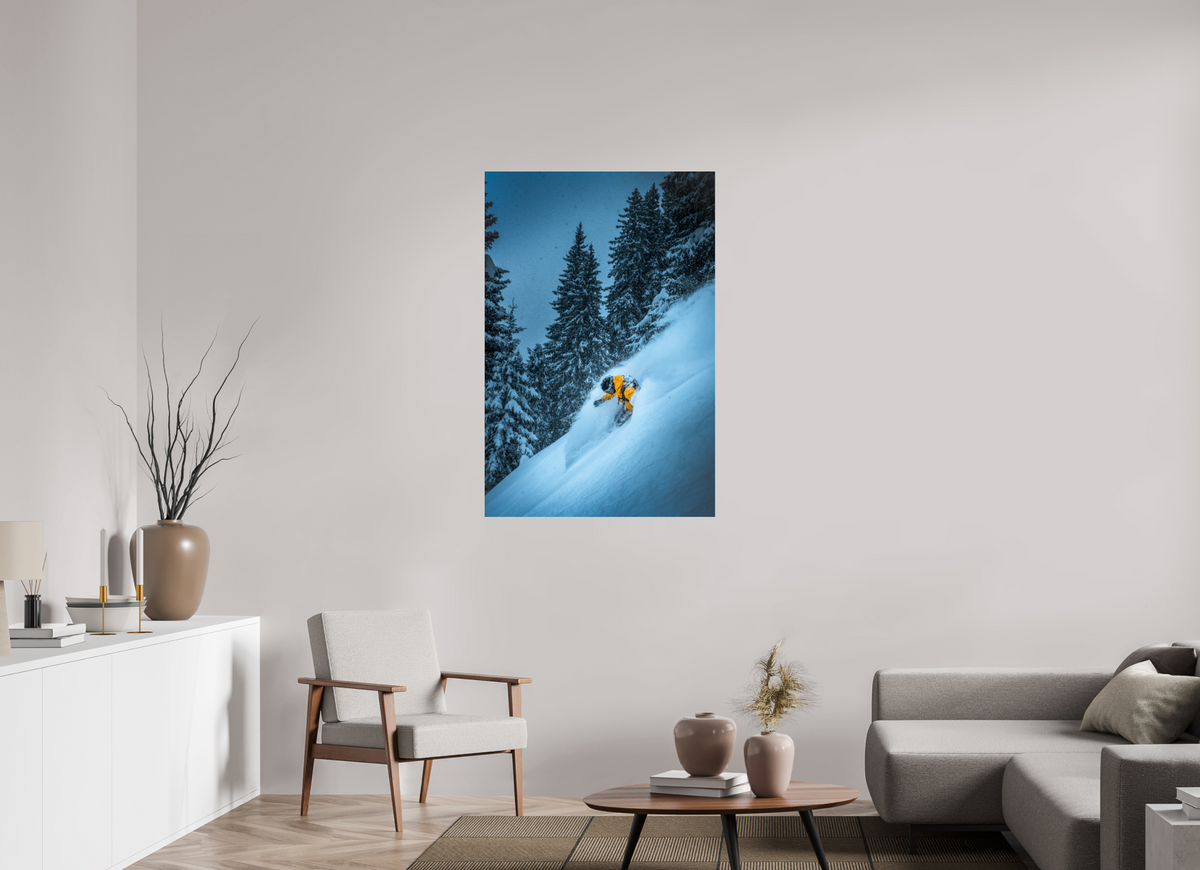 80 x 120 cm, Photo Print Under Acrylic Glass Powder Turn at the Sonnenkopf, Klostertal