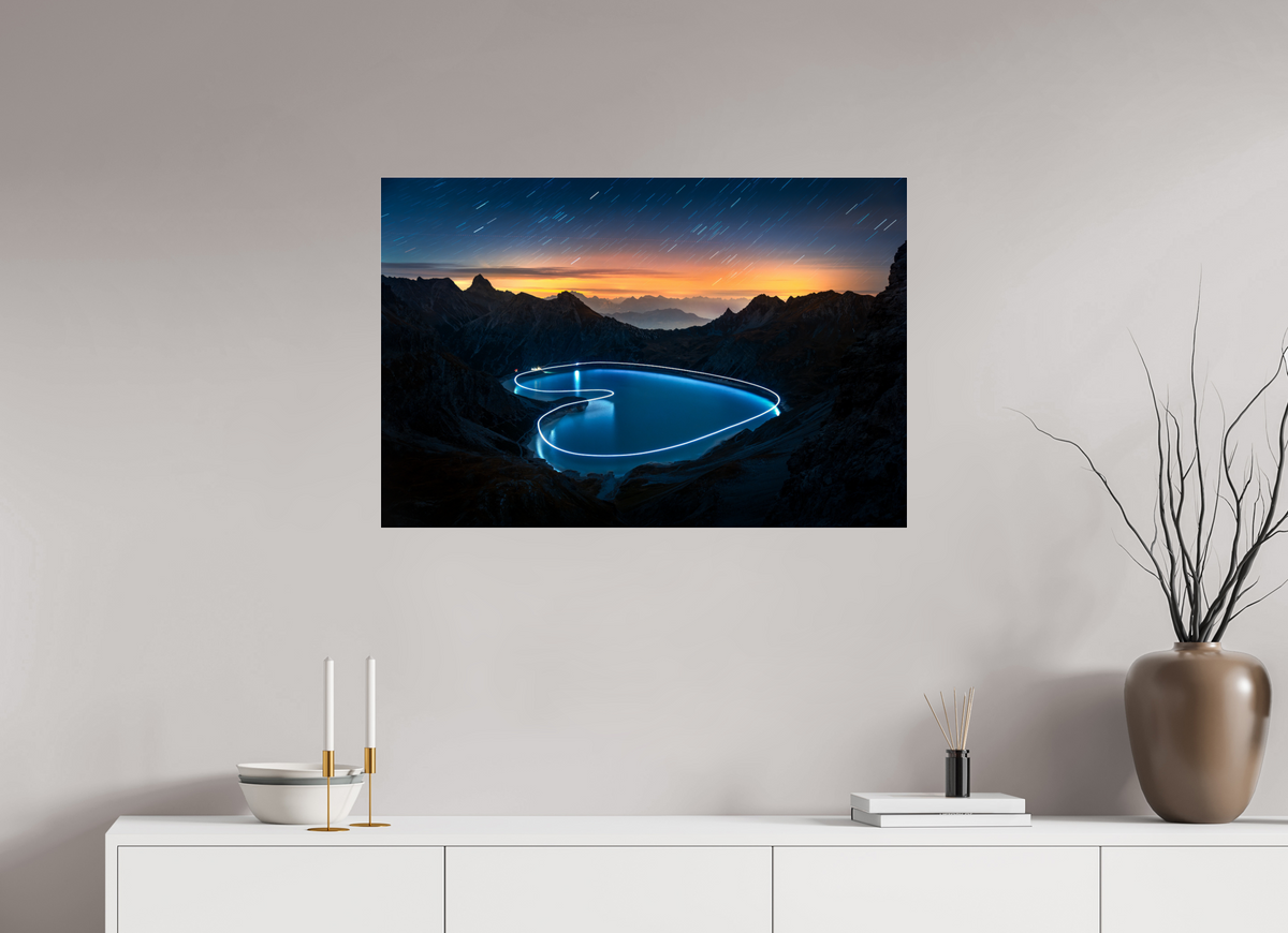90 x 60 cm, Photo Print Under Acrylic Glass Lünersee Heart, Vorarlberg