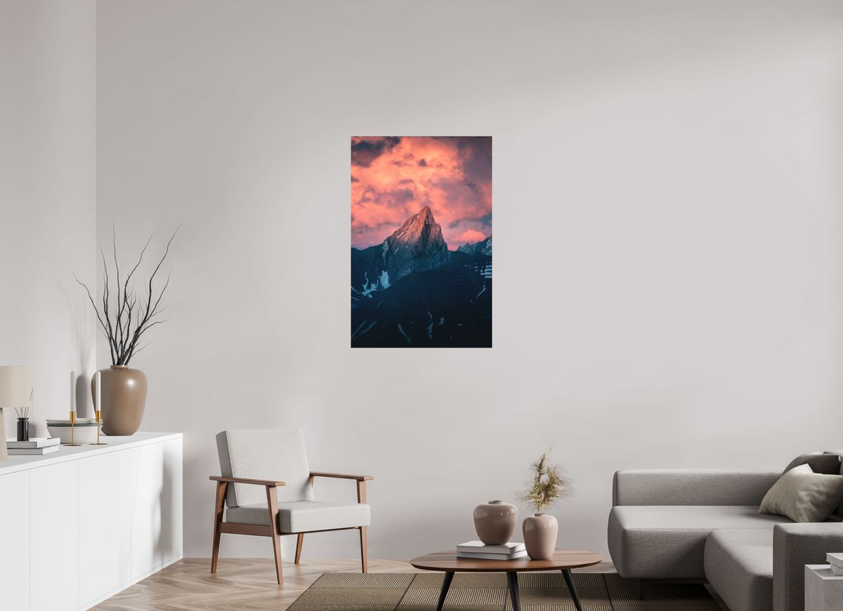 70 x 105 cm, Papierprint ohne Rahmen Roggspitze Sunset, Vorarlberg Austria