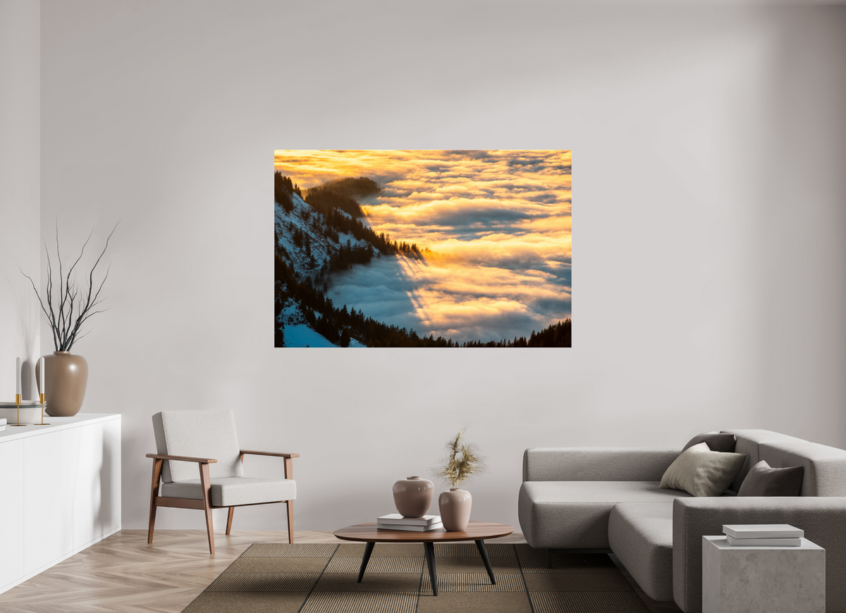 180 x 120 cm, Photo Print Under Acrylic Glass Sea of Fog at the Hohe Matona, Vorarlberg