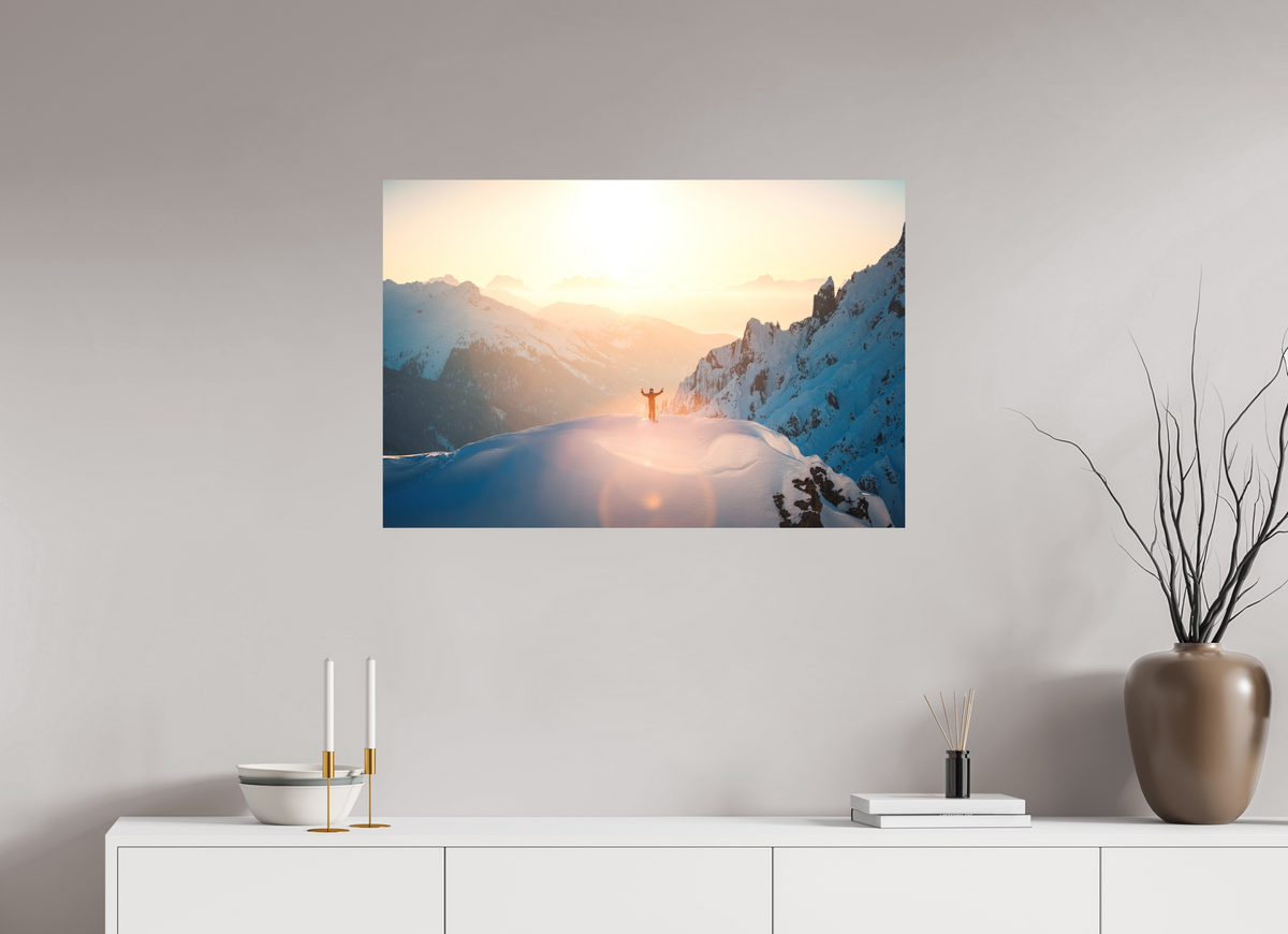 90 x 60 cm, Papierprint ohne Rahmen Sunset Summit, Zürs