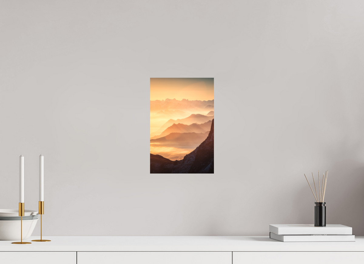 20 x 30 cm, Papierprint ohne Rahmen Säntis Ridge Silhouette, Switzerland